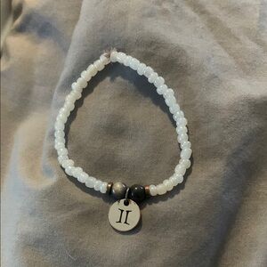 White Beaded Zodiac Bracelet